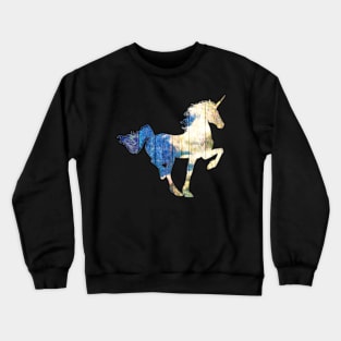 Old Wooden Unicorn Sign Crewneck Sweatshirt